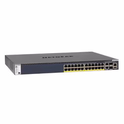 NETGEAR M4300-28G-PoE+ Géré L3 Gigabit Ethernet (10/100/1000) Connexion Ethernet, supportant l'alimentation via ce port (PoE) 1U Noir