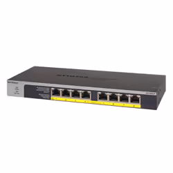 NETGEAR GS108LP Non-géré Gigabit Ethernet (10/100/1000) Connexion Ethernet, supportant l'alimentation via ce port (PoE) 1U Noir, Gris - Vue supplémentaire 4
