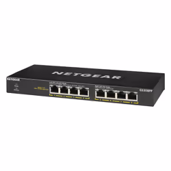 NETGEAR GS308PP Non-géré Gigabit Ethernet (10/100/1000) Connexion Ethernet, supportant l'alimentation via ce port (PoE) Noir - Vue supplémentaire 4