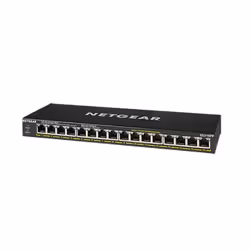 NETGEAR GS316PP Non-géré Gigabit Ethernet (10/100/1000) Connexion Ethernet, supportant l'alimentation via ce port (PoE) Noir