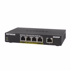 NETGEAR GS305Pv2, Non-géré, Gigabit Ethernet (10/100/1000), Full duplex, Connexion Ethernet, supportant l'alimentation via ce ...