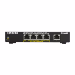NETGEAR GS305Pv2 Non-géré Gigabit Ethernet (10/100/1000) Connexion Ethernet, supportant l'alimentation via ce port (PoE) Noir