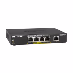 NETGEAR GS305Pv2 Non-géré Gigabit Ethernet (10/100/1000) Connexion Ethernet, supportant l'alimentation via ce port (PoE) Noir