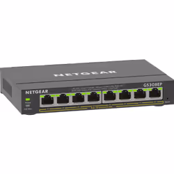 NETGEAR 8-Port Gigabit Ethernet PoE+ Plus Switch (GS308EP) Géré L2/L3 Gigabit Ethernet (10/100/1000) Connexion Ethernet, supportant l'alimentation via ce port (PoE) Noir