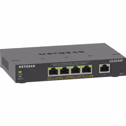 NETGEAR 5-Port Gigabit Ethernet PoE+ Plus Switch (GS305EP), Géré, L2/L3, Gigabit Ethernet (10/100/1000), Full duplex, Connexi ...