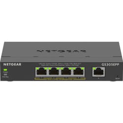 NETGEAR 5-Port Gigabit Ethernet High-Power PoE+ Plus Switch (GS305EPP) Géré L2/L3 Gigabit Ethernet (10/100/1000) Connexion Ethernet, supportant l'alimentation via ce port (PoE) Noir