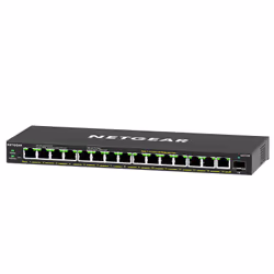 NETGEAR GS316EP-100PES commutateur réseau Géré Gigabit Ethernet (10/100/1000) Connexion Ethernet, supportant l'alimentation via ce port (PoE) Noir