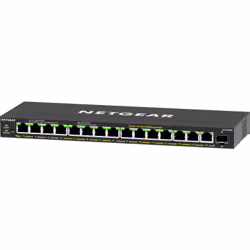 NETGEAR 16-Port High-Power PoE+ Gigabit Ethernet Plus Switch (231W) with 1 SFP port (GS316EPP) Géré Gigabit Ethernet (10/100/1000) Connexion Ethernet, supportant l'alimentation via ce port (PoE) Noir