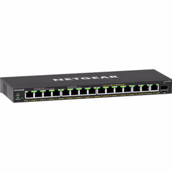 NETGEAR 16-Port High-Power PoE+ Gigabit Ethernet Plus Switch (231W) with 1 SFP port (GS316EPP) Géré Gigabit Ethernet (10/100/1000) Connexion Ethernet, supportant l'alimentation via ce port (PoE) Noir