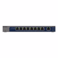 NETGEAR GS108MX-100EUS, Non-géré, L2, Gigabit Ethernet (10/100/1000), Grille de montage, Montage sur le bureau ou sur le mur