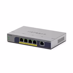 NETGEAR GS105P Non-géré Gigabit Ethernet (10/100/1000) Connexion Ethernet, supportant l'alimentation via ce port (PoE) Montage sur le bureau ou sur le mur Gris