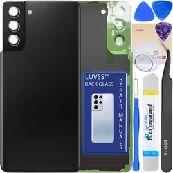 Vitre Arrière - LUVSS - Samsung Galaxy S21+ Plus G996 - Noir - Kit Outils Inclus - Réparation Facile