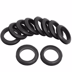 SOURCING MAP 10Pcs Passe Fils Œillet en caoutchouc Passe-Câble Bagues Anneaux étanchéité Rondelle Fil Noir 40mm ID 2 Faces