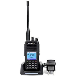 Retevis RT3S Radio DMR GPS Talkie Walkie Numérique Double Bande TDMA 3000 Canaux VOX Compatible avec Mototrbo TierⅠ&Ⅱ(Noir 1 pcs)