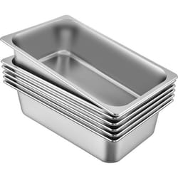 Bac Gastro Inox Alimentaire - VEVOR - 195L - Lot de 6 Plats à Four en Acier
