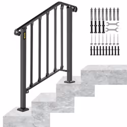 Rampe d’escalier Piquet 2 Noire matte 2-3 de Traverses Main courante Elegance