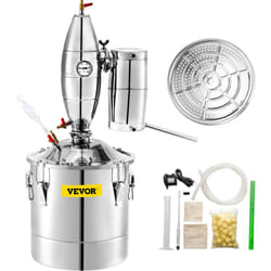 Vevor - Distillateur deEau 70 l Alambic Distillation Eau Acier Inox Kit Fermenteur 17,5 kg Riz Cylindre Gradue 100 ml Thermometre Grand Reservoir