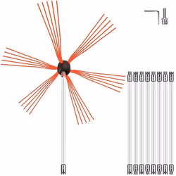 Kit de Ramonage - VEVOR - Brosse de Cheminée pour Poêle à Pellet Nylon 9 Pcs Tiges
