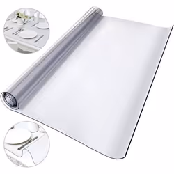 Nappe en PVC - VEVOR - Rectangle 107 x 213 cm - Transparent - Résistante à la chaleur - Lavable