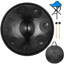 Tambour à main - VEVOR - 22 - 56cm - D mineur 9 notes - Instrument à percussion - Acier à lazote - Marron