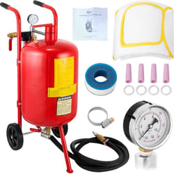 VEVOR Sableuse Pneumatiques en Acier, Machine de Sablage Rouge avec Cabine Sablage 40 L, Sableuse Professionnel pour le Nettoyage de Surface, le
