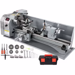 Tour à Métaux VEVOR 750 W - 220x750 mm - Écran LED - Vitesse Variable - Mandrin à 3 Mors - Précision de 001 mm