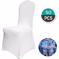 Lot de 50 Housses de Chaise - VEVOR - Spandex Couverture - Blanc