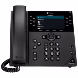 POLY 450, Téléphone IP, Noir, Combiné filaire, In-band, 12 lignes, Visual Conference Management
