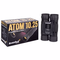 Levenhuk Atom 10x25 jumelle Triangulaire Noir