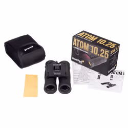 Levenhuk Atom 10x25 jumelle Triangulaire Noir