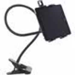 Porte Tablette Flexible - Noir - Support adaptable 13-20 cm - Bras flexible - Pince métal - Mousse protection