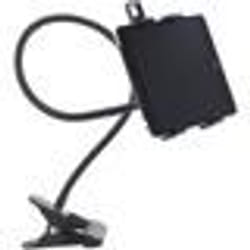 Porte Tablette Flexible - Noir - Support adaptable 13-20 cm - Bras flexible - Pince métal - Mousse protection