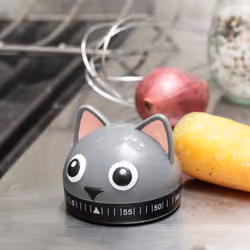 Kikkerland KT44 Minuteur de ménage Minuteur mécanique de cuisine Gris