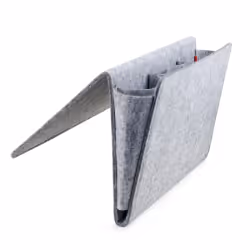 Kikkerland Fourre-Tout pour Lit en Feutre - Gris - 42 x 21