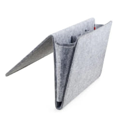 Kikkerland Fourre-Tout pour Lit en Feutre - Gris - 42 x 21,5 x 2,5 cm
