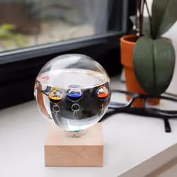 Kikkerland ST84 thermomètre environnement Intérieure Transparent, Bois