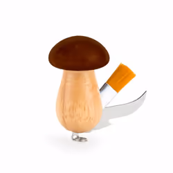 Kikkerland CD146 couteau de poche Couteau à champignon Marron, Argent, Bois