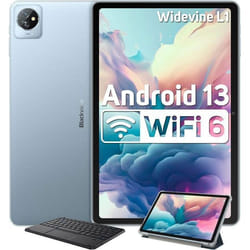 Blackview Tab 70 WiFi Tablette Tactile 10.1 pouces Android 14 2.4G+5G WiFi6 RAM 12 Go ROM 64 Go-SD 1 To 6580mAh Bleu Avec Clavier