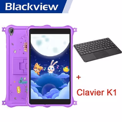 BLACKVIEW Tab 50 Kids Tablette Enfant 8 HD 6Go+64Go-SD 1To 5580mAh Android 13 Wifi Contrôle Parental Violet Avec Clavier K1