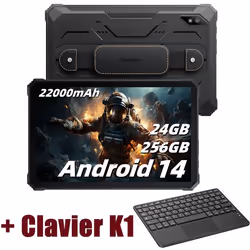 Blackview Active 8 Pro Tablette Incassable 10.36 2.4K FHD+ 16Go+256Go 22000mAh(33W) G99 48MP+16MP Android 13 Noir Avec Clavie ...