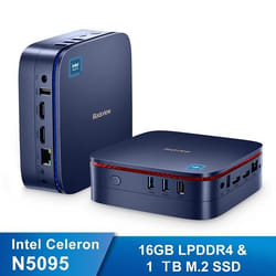 Mini PC Blackview MP60 Intel N5095 2.9 GHz Windows 11 Pro16 Go LPDDR4 / 1 To SSD Mini Ordinateur de bureauWi-Fi 2.4G+5G - Bleu