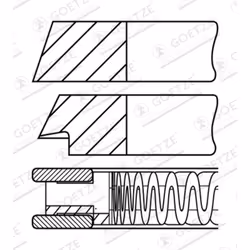 Jeu de segments de piston GOETZE 08-102500-00