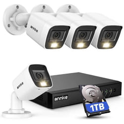 Kit de Surveillance - ANNKE - 1080p - 4 Caméras - Vision Nocturne - IP67 Étanche