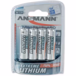 Ansmann Extreme Lithium AA Mignon, Batterie à usage unique, Lithium, 4 pièce(s), 10 année(s), Argent, -40 - 60 °C