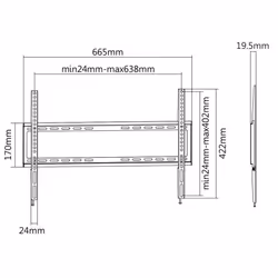SBOX PLB-2264F support pour téléviseur 177,8 cm (70") Noir