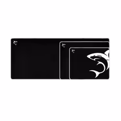 White Shark MP-1967 SHARK XL Tapis de souris de jeu Noir, Blanc