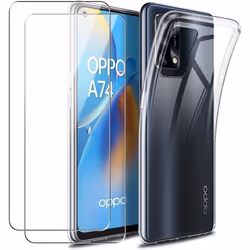 Coque Souple pour Oppo A74 4G - OPPO - Transparent - TPU - Verre Trempé - Protection Écran