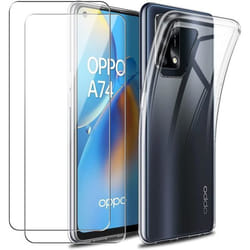 Coque Souple pour Oppo A74 4G - OPPO - Transparent - TPU - Verre Trempé - Protection Écran