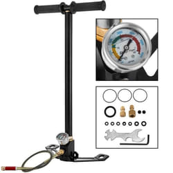 Pompe à pied à 3 étages 0-4500 psi - VEVOR - Pompe à air avec manomètre en acier