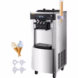 Machine à Crème Glacée Molle - Commencez un Délicieux Voyage 20 - 28 L/h & 3 Saveurs & Compresseur 2200 W Fabriquée en acier ...